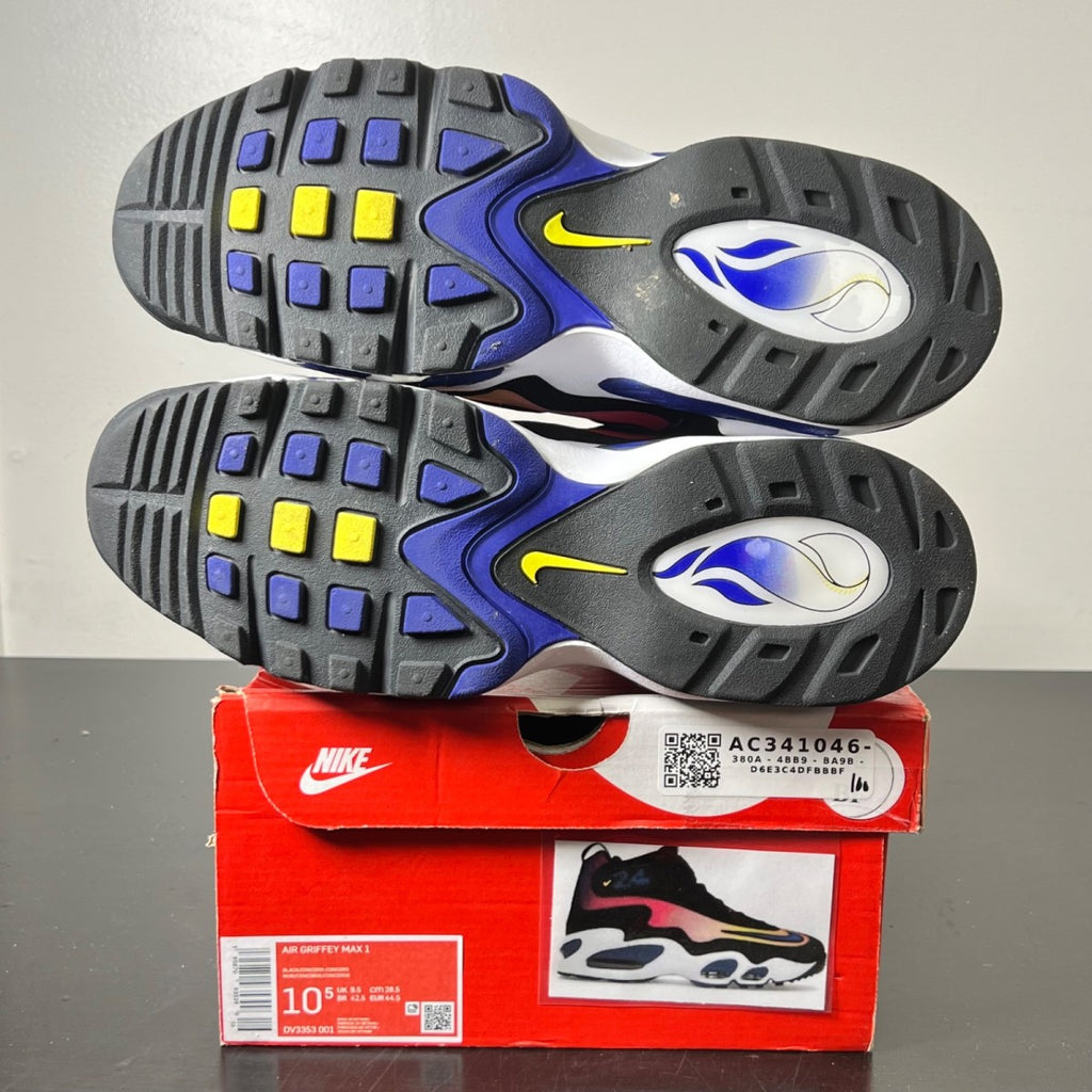 Nike Air Griffey Max 1 Los Angeles 10.5 (Lightly Worn Pre-Owned)NikeBlack/Concord/Yellow Strike - Image 6