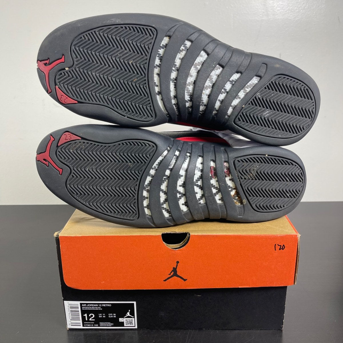 Jordan 12 Retro Taxi Flip 12 (Moderately Worn Pre-Owned)JordanWhite/Gym Red/Black - Image 5