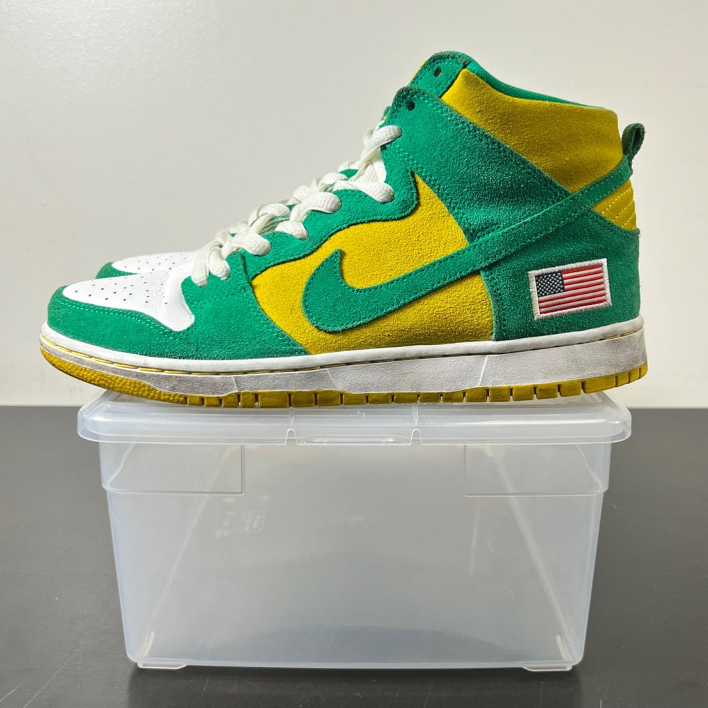 Nike SB Dunk High Oakland Athletics 10 (Moderately Worn Pre-Owned)NikeStadium Green/Stadium Green-Black-Speed Yellow - Image 3