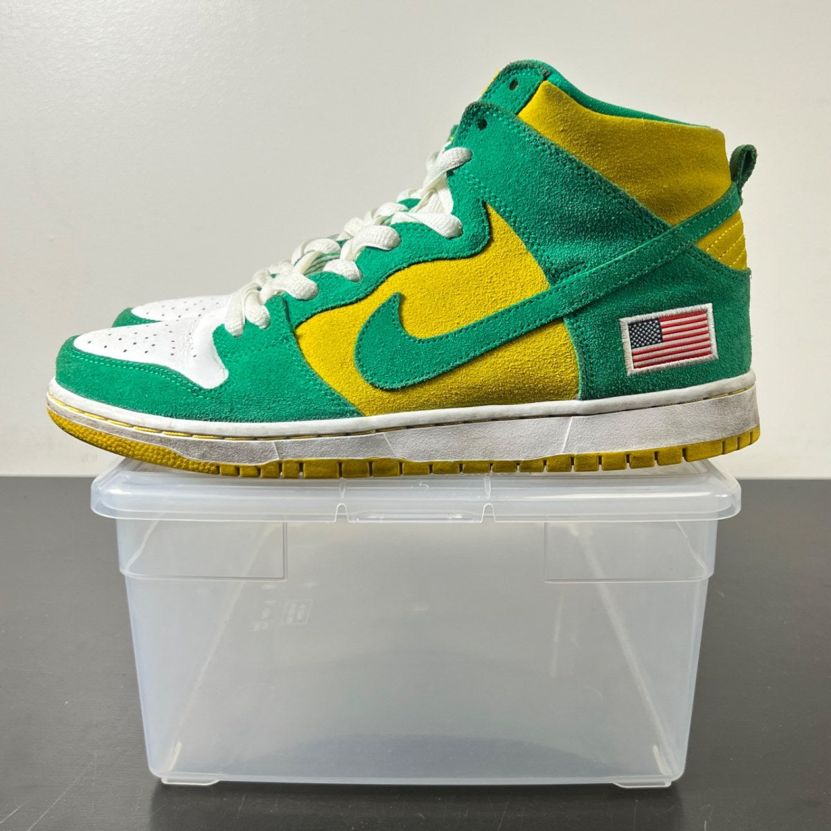 Nike SB Dunk High Oakland Athletics 10 (Moderately Worn Pre-Owned)NikeStadium Green/Stadium Green-Black-Speed Yellow - Image 3