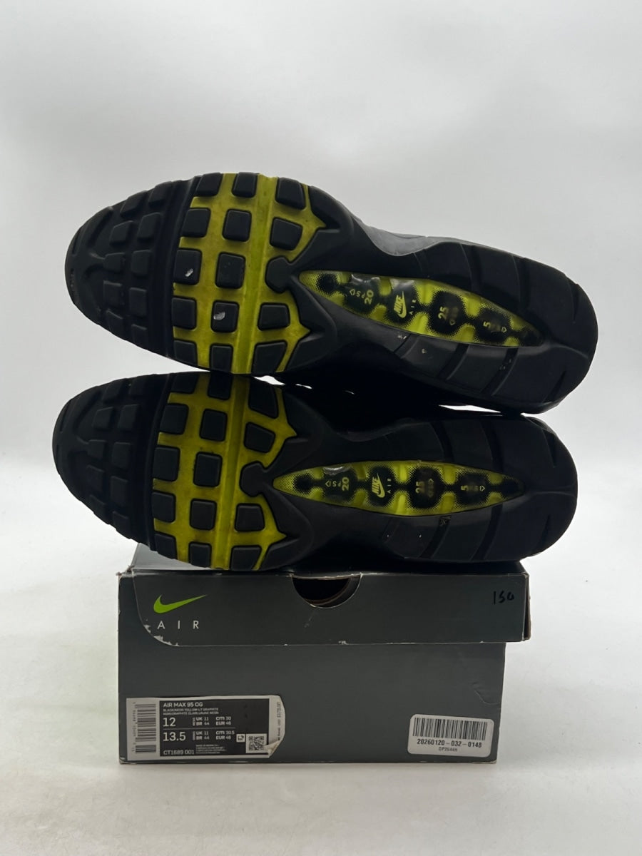 Nike Air Max 95 OG Neon (2020) 12 (Moderately Worn Pre-Owned)NikeBlack/Neon Yellow-Light Graphite - Image 8
