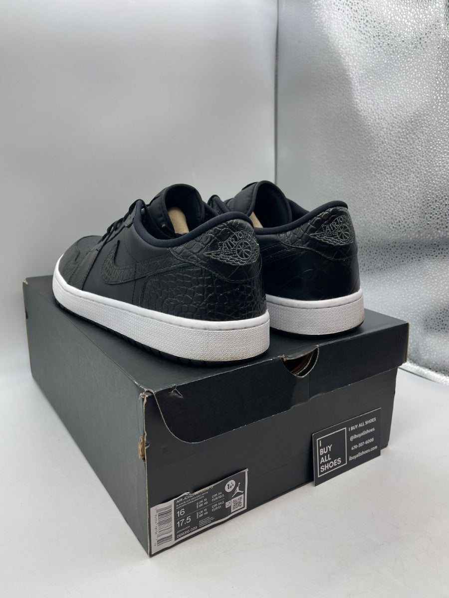 Air Jordan 1 Low Golf 'Black Crocodile' 16 (Moderately Worn Pre-Owned) - Image 4