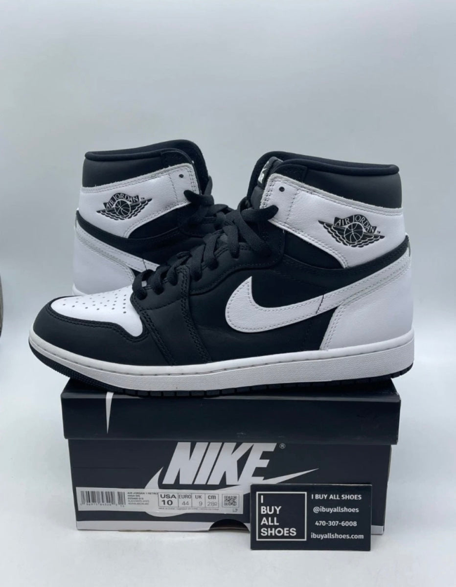 Jordan 1 Retro High OG Black White 10 (Lightly Worn Pre-Owned)JordanBlack/White/White - Image 1