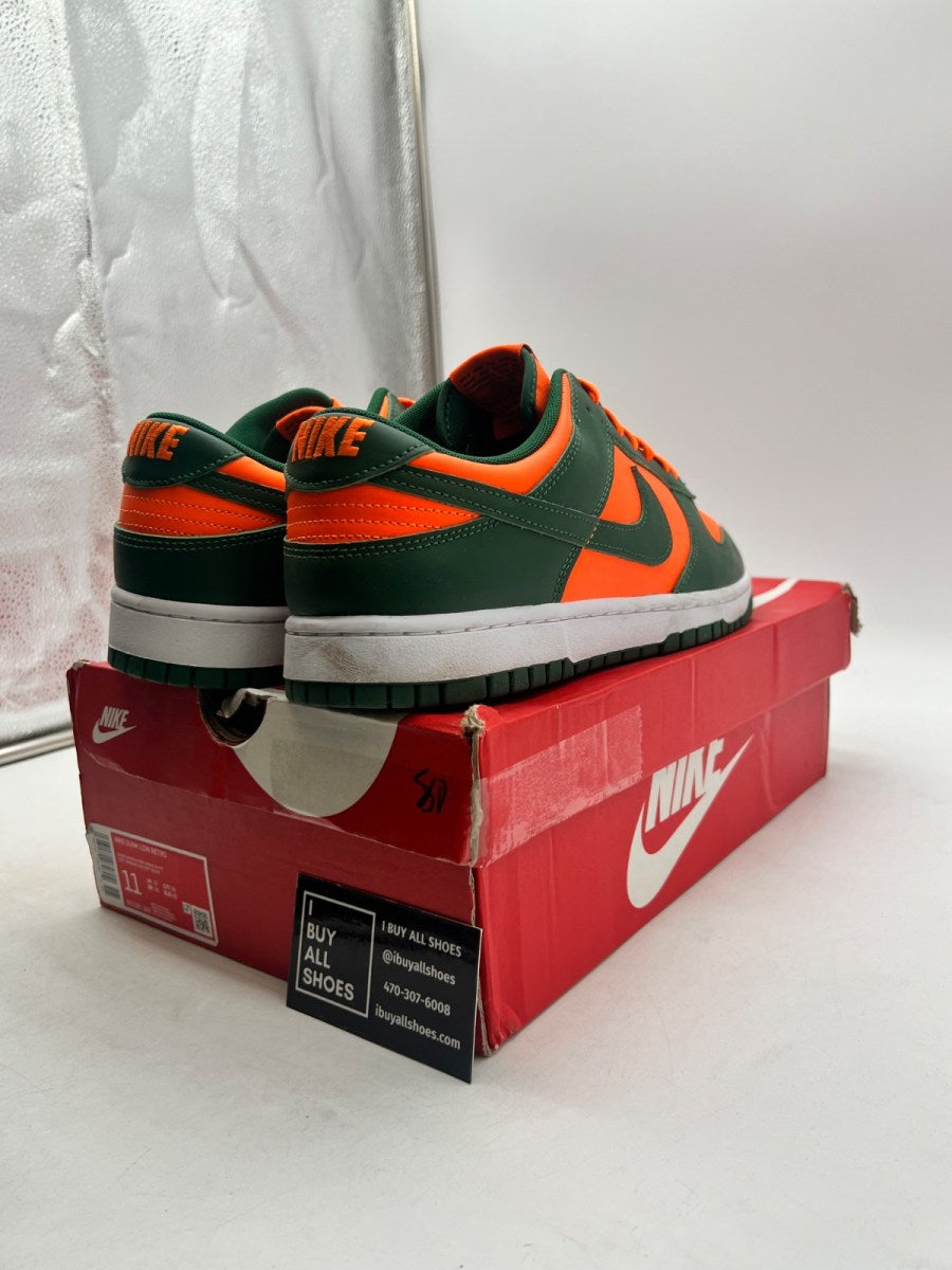 Nike Dunk Low Retro Miami Hurricanes 11 (Lightly Worn Pre-Owned) - Image 5
