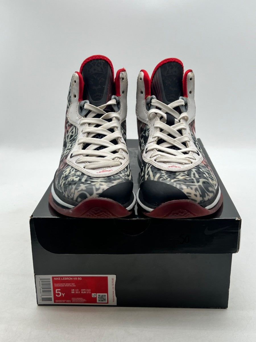 Nike LeBron 8 Graffiti (GS) 5Y (Moderately Worn Pre-Owned)NikeBlack/Sport Red/White - Image 2