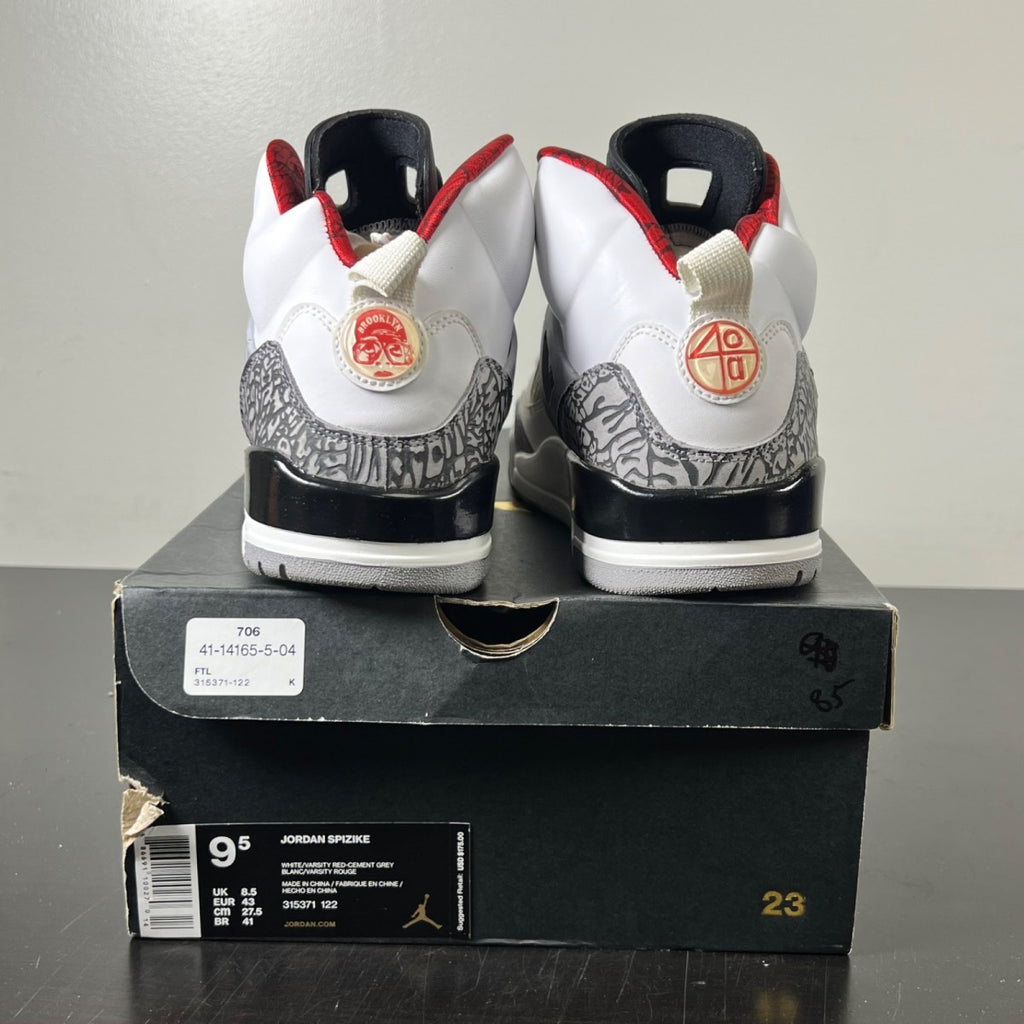 Jordan Spizike White Cement (2017) 9.5 (Lightly Worn Pre-Owned)JordanWhite/Varsity Red-Cement Grey-Black-Dark Grey - Image 5