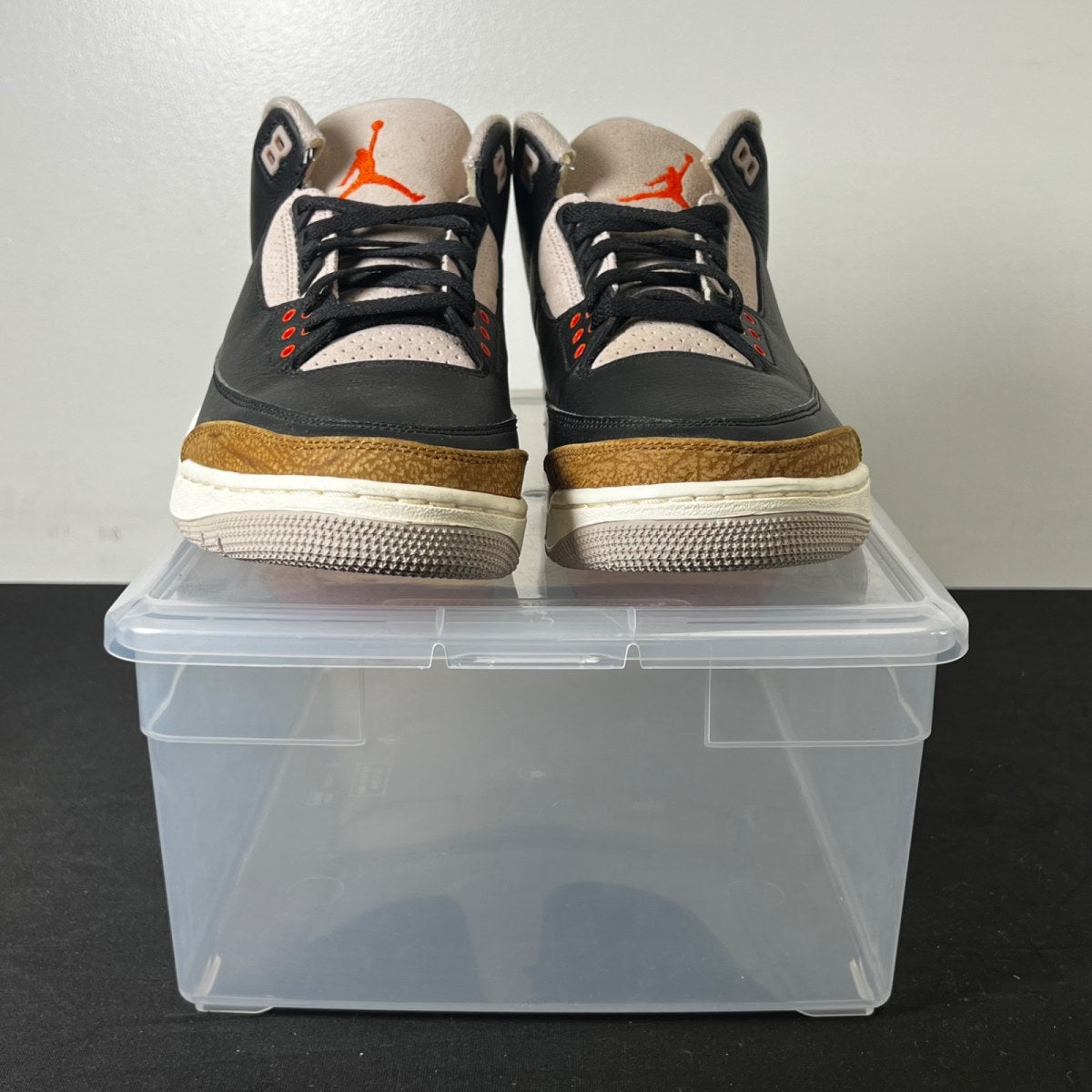 Jordan 3 Retro Desert Elephant 11 (New Pre-Owned)JordanBlack/Rush Orange/Fossil Stone/Sail - Image 2