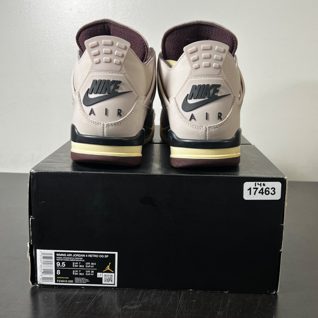 Jordan 4 Retro OG SP A Ma Maniére While You Were Sleeping (Women's) 9.5W (Lightly Worn Pre-Owned)JordanFossil Stone/Metallic Pewter/Burgundy Crush - Image 5