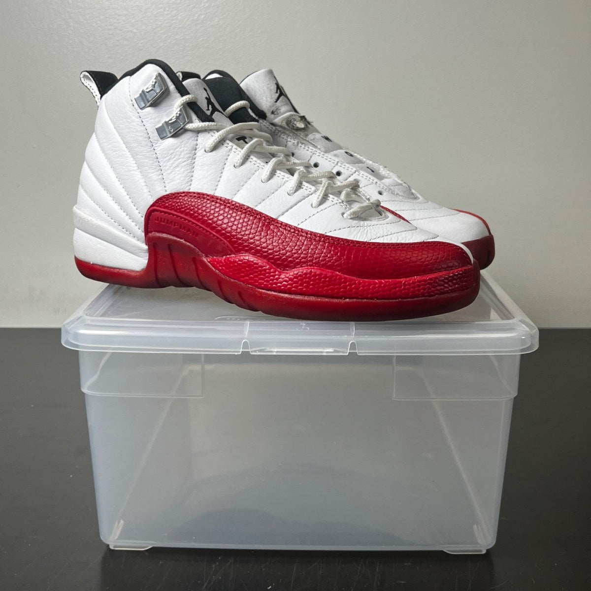 Jordan 12 Retro Cherry (2023) (GS) 4.5Y (Heavily Worn Pre-Owned)JordanWhite/Black/Varsity Red - Image 1