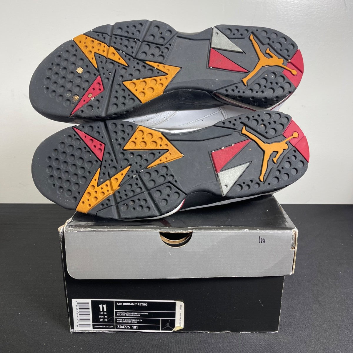 Air Jordan 7 Retro 'Cardinal' 2006 11 (Moderately Worn Pre-Owned)Air JordanWhite/Black-Cardinal Red-Bronze