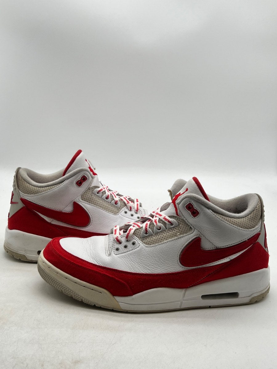 Jordan 3 Retro Tinker White University Red 12.5 (Heavily Worn Pre-Owned)JordanWhite/University Red-Neutral Grey - Image 1