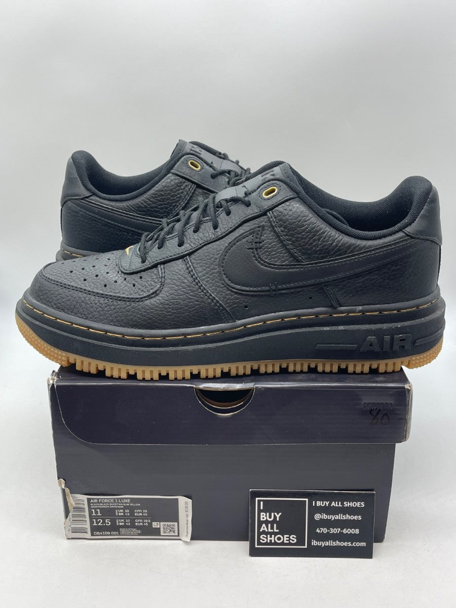Nike Air Force 1 Low Luxe Black Gum 11 (Moderately Worn Pre-Owned) - Image 1