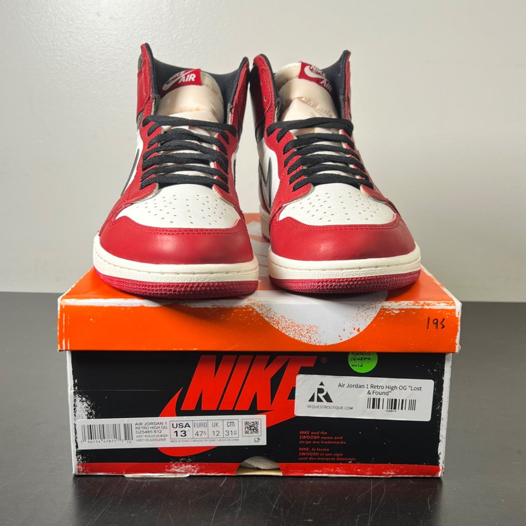 Jordan 1 Retro High OG Chicago Lost and Found 13 (Lightly Worn Pre-Owned)JordanVarsity Red/Black-Sail-Muslin - Image 2