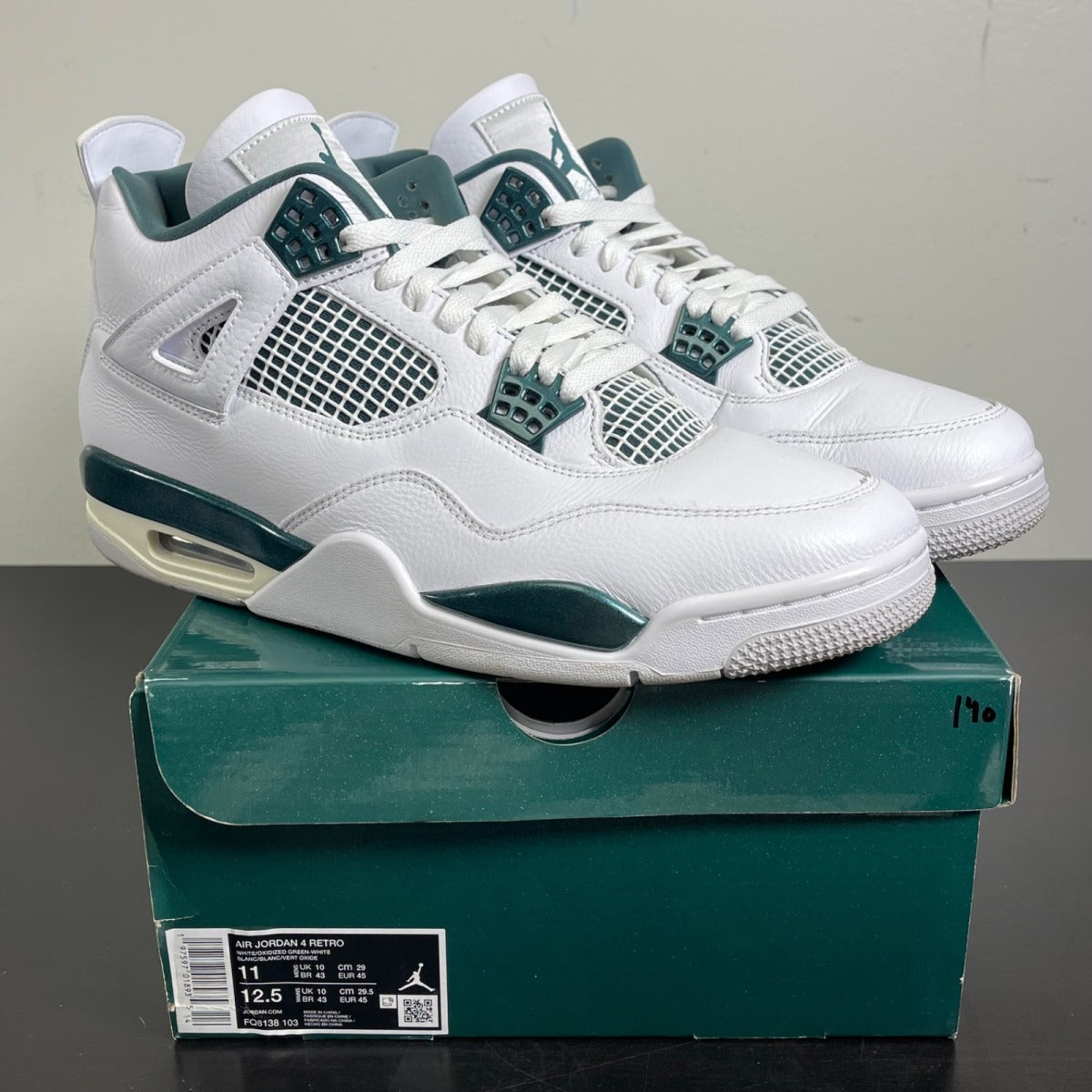 Jordan 4 Retro Oxidized Green 11 (Moderately Worn Pre-Owned)JordanWhite/Oxidized Green/White/Neutral Grey - Image 1