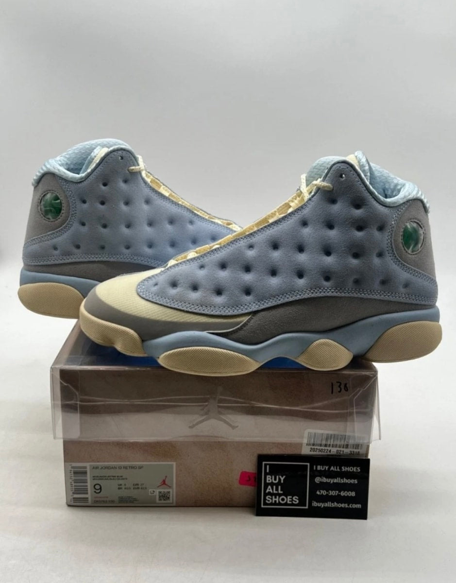 Jordan 13 Retro SoleFly 9 (Lightly Worn Pre-Owned)JordanWhite/University Blue-Neutral Grey - Image 1