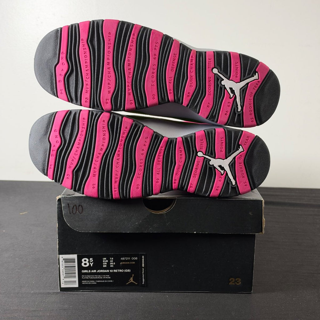 Jordan 10 Retro Vivid Pink (GS) (Size 8.5Y) - aux
