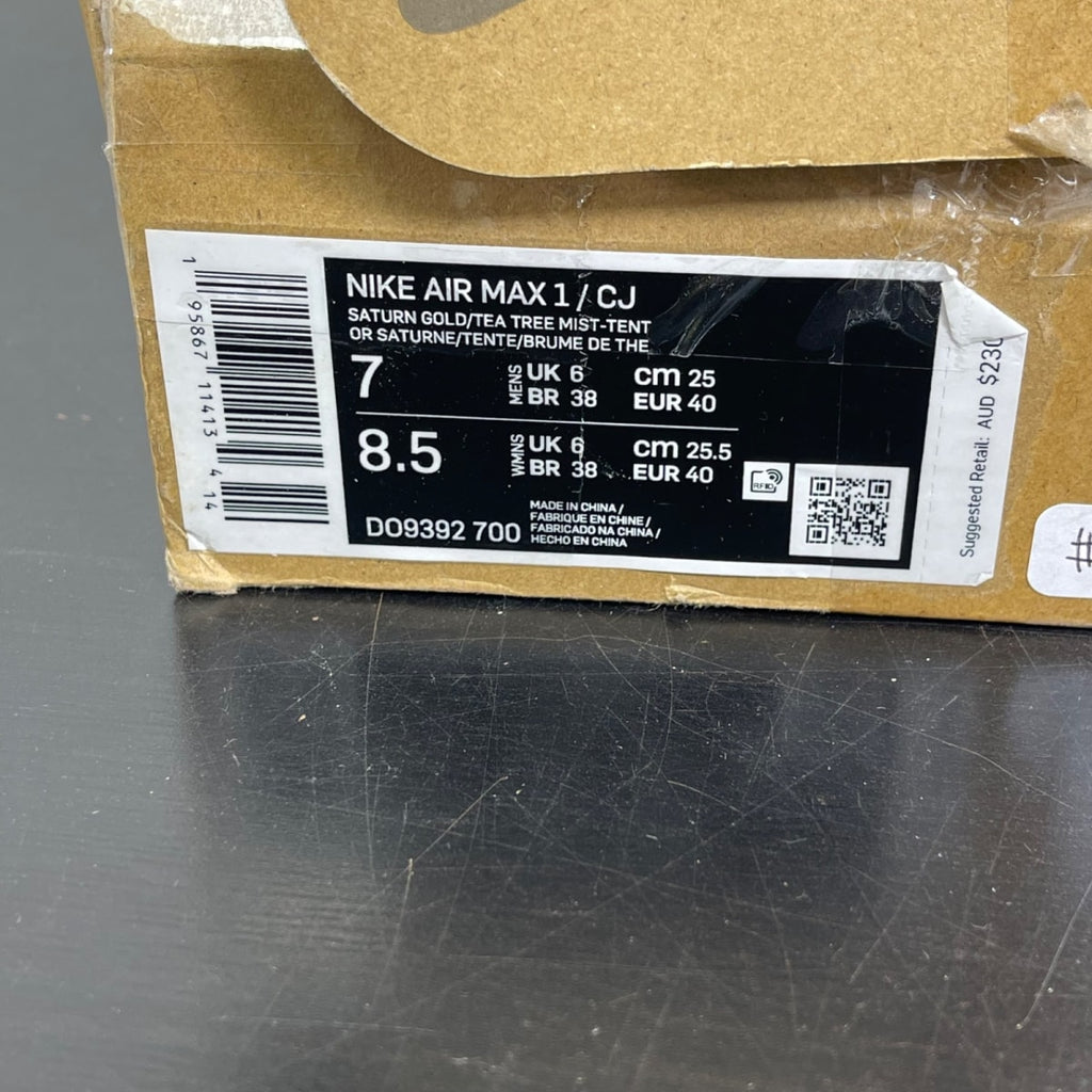 Nike Air Max 1 Travis Scott Cactus Jack Saturn Gold 7 (Moderately Worn Pre-Owned)NikeSaturn Gold/Tea Tree Mist/Tent - Image 7