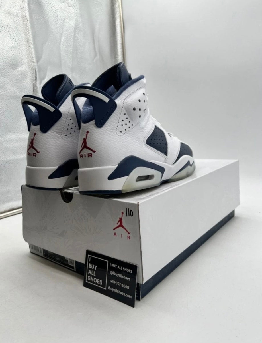 Jordan 6 Retro Olympic (2024) 9 (Lightly Worn Pre-Owned)JordanWhite/Varsity Red/Midnight Navy - Image 5