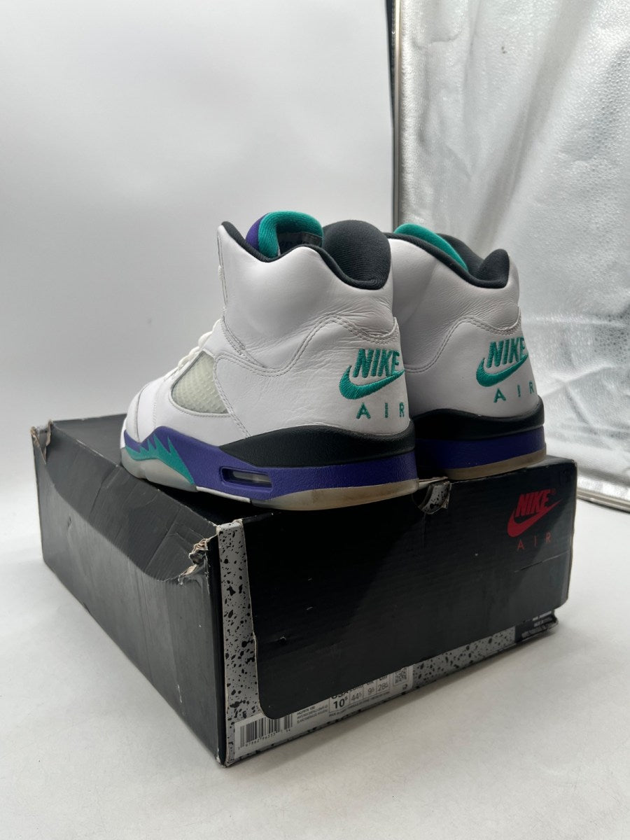 Jordan 5 Retro Grape (2025) 10.5 (Moderately Worn Pre-Owned)JordanWhite/Grape Ice-New Emerald - Image 6