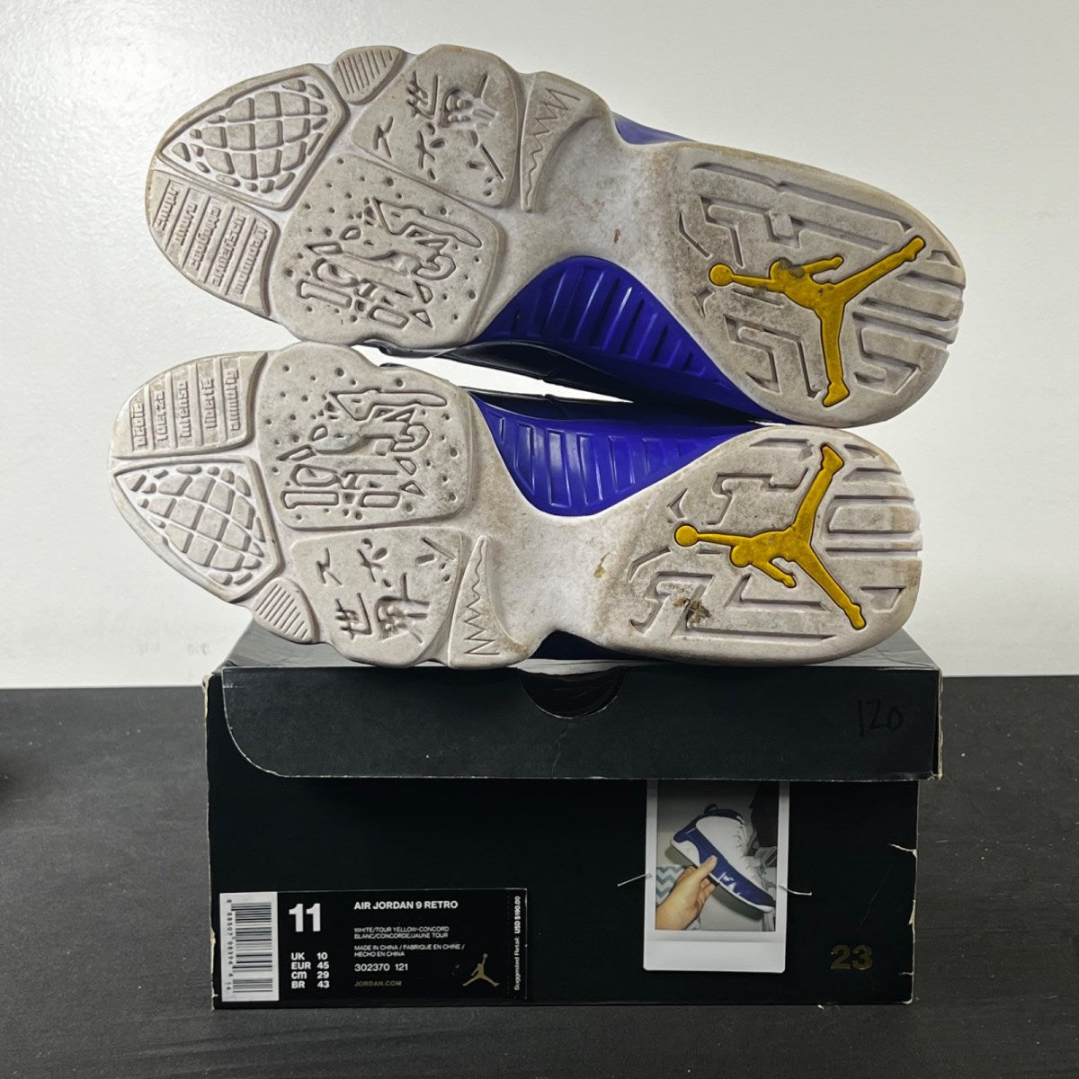 Jordan 9 Retro Kobe Bryant PE 11 (Lightly Worn Pre-Owned)JordanWhite/Concord-Tour Yellow - Image 5