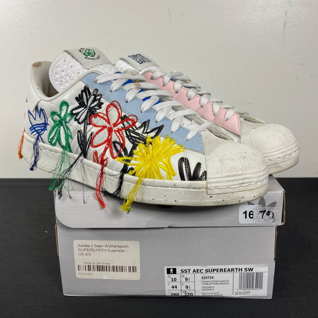 adidas Superstar Sean Wotherspoon Superearth 10 (Moderately Worn Pre-Owned)adidasCloud White/Cloud White/Off White - Image 1