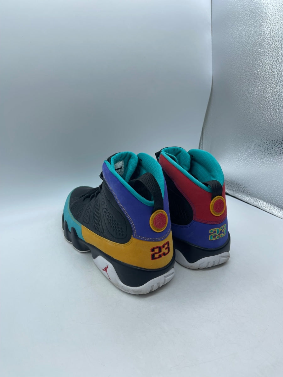 Jordan 9 Retro Dream It Do It 13 (Moderately Worn Pre-Owned)JordanBlack/University Red-Dark Concord-Canyon Gold-Turbo Green-White - Image 4