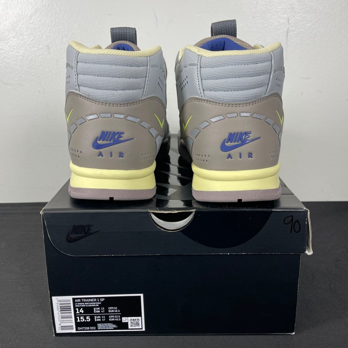 Nike Air Trainer 1 Utility SP Light Smoke Grey Honeydew Particle Grey 14 (Moderately Worn Pre-Owned)NikeLight Smoke Grey/Honeydew-Particle Grey - Image 4