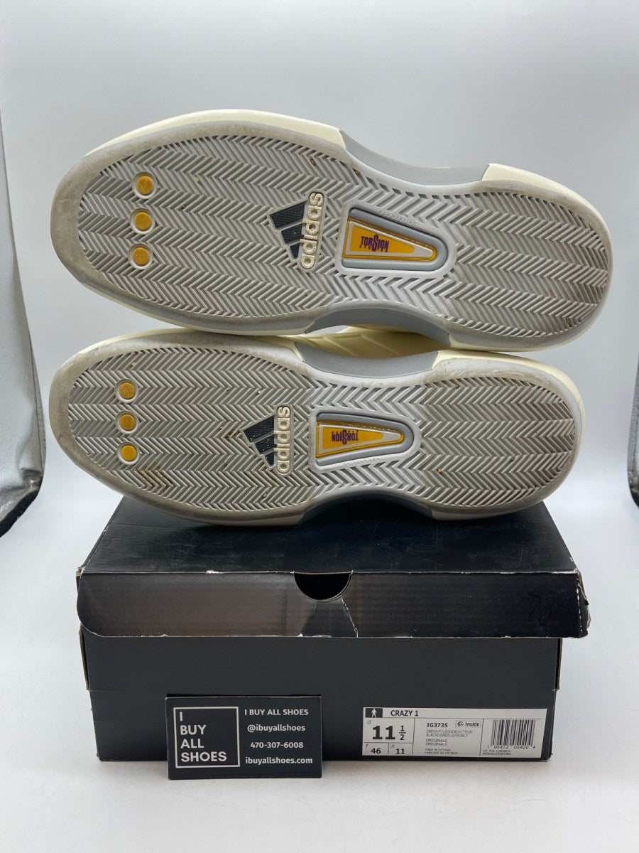 adidas Crazy 1 Cream White Active Purple 11.5 (Moderately Worn Pre-Owned) - Image 7