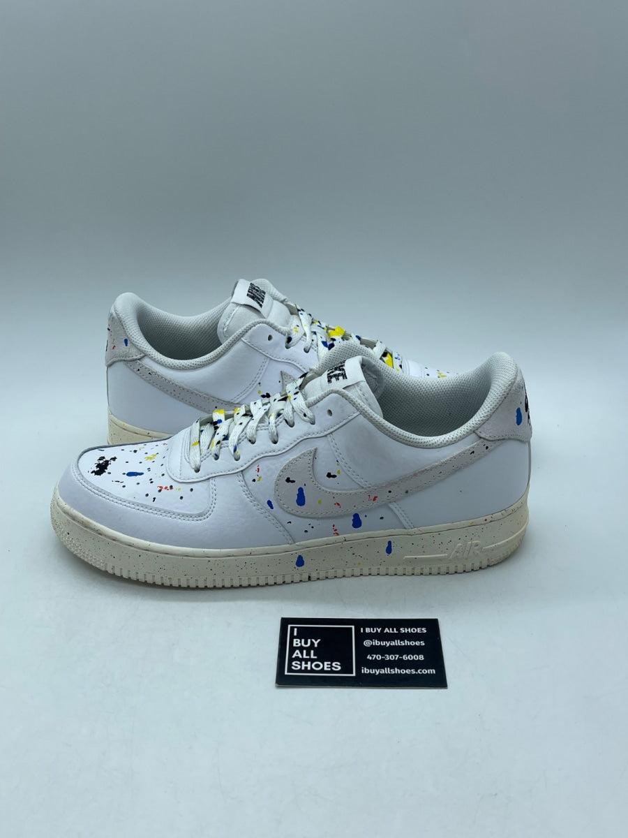 Nike Air Force 1 Low '07 LV8 Paint Splatter White 10.5 (Moderately Worn Pre-Owned) - Image 1