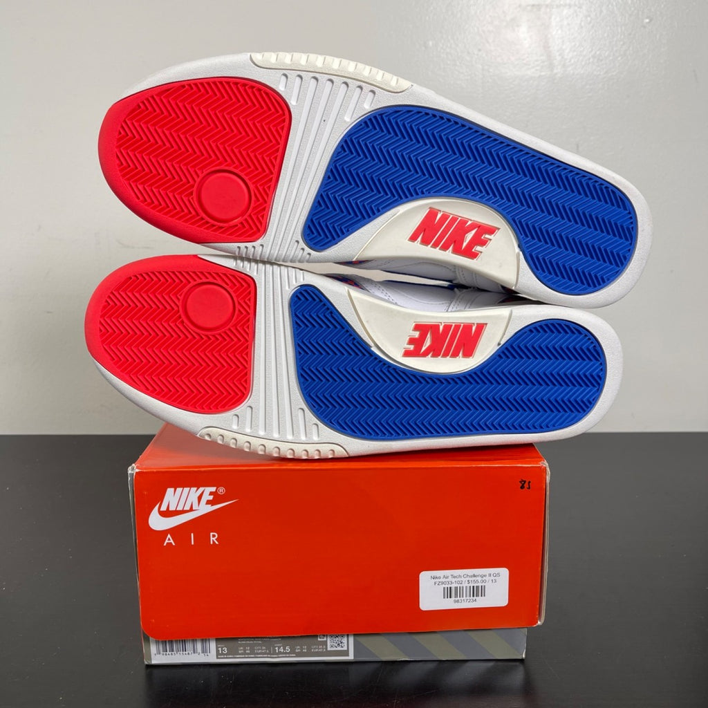 Nike Air Tech Challenge II Pixel Court (2025) 13 (Moderately Worn Pre-Owned)NikeWhite/Royal Blue/Laser Crimson/Pale Ivory/Platinum Tint - Image 5