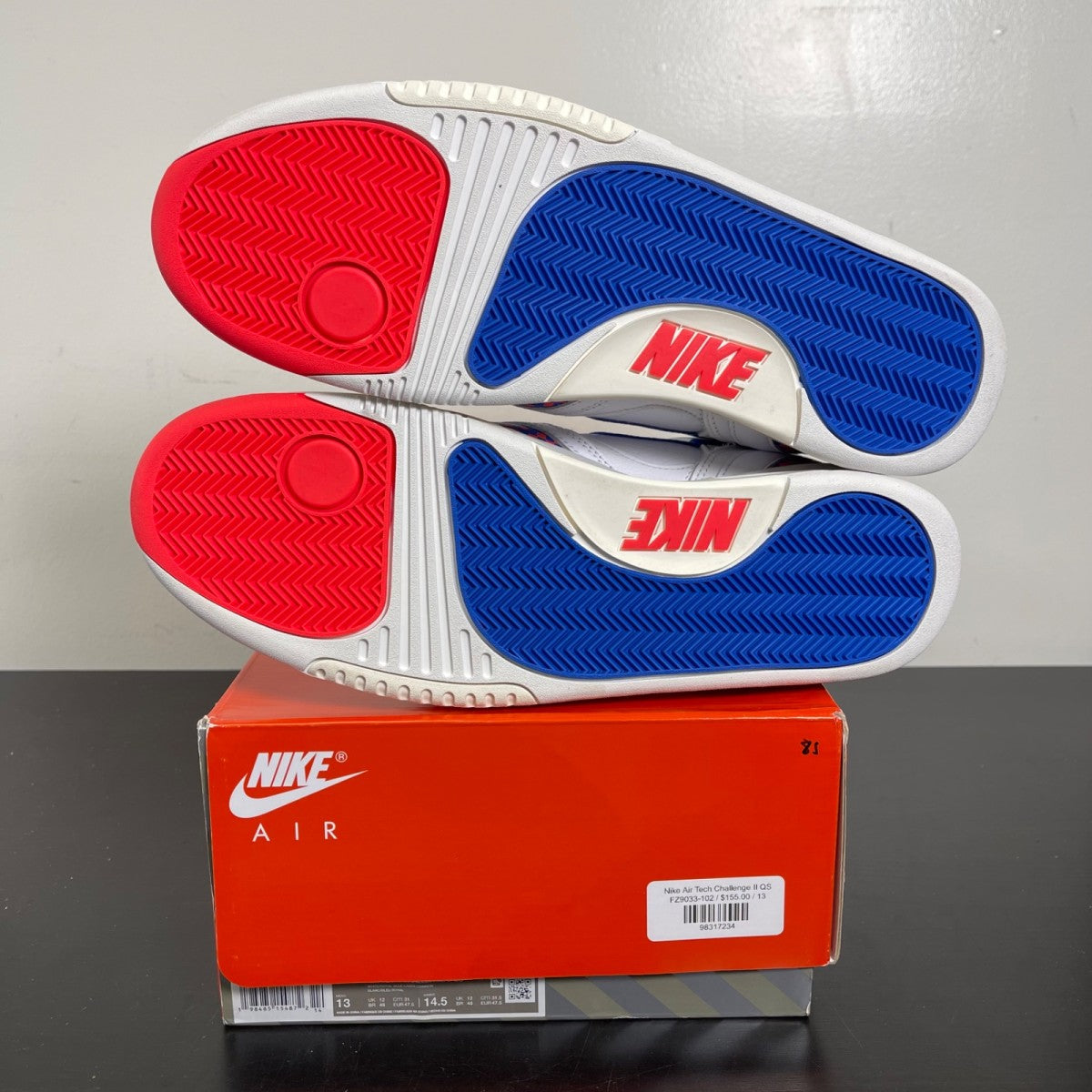 Nike Air Tech Challenge II Pixel Court (2025) 13 (Moderately Worn Pre-Owned)NikeWhite/Royal Blue/Laser Crimson/Pale Ivory/Platinum Tint - Image 5