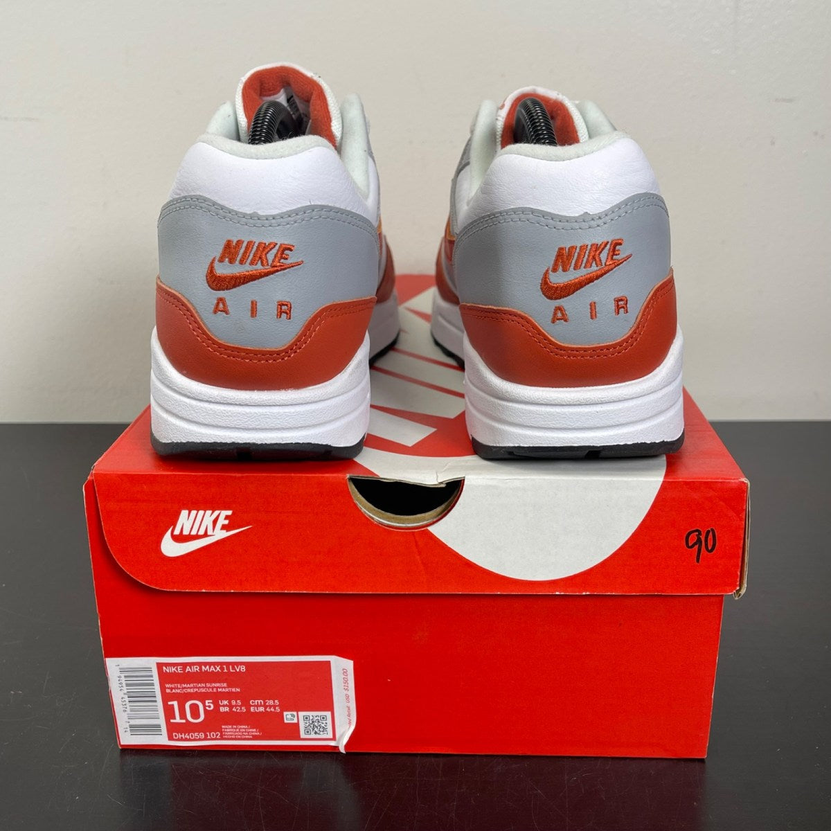 Nike Air Max 1 Martian Sunrise 10.5 (Moderately Worn Pre-Owned)NikeWhite/Martian Sunrise-Wolf Grey-Black - Image 4