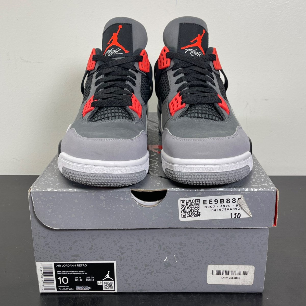 Jordan 4 Retro Infrared 10 (Moderately Worn Pre-Owned)JordanDark Grey/Infrared 23-Black-Cement Grey - Image 2
