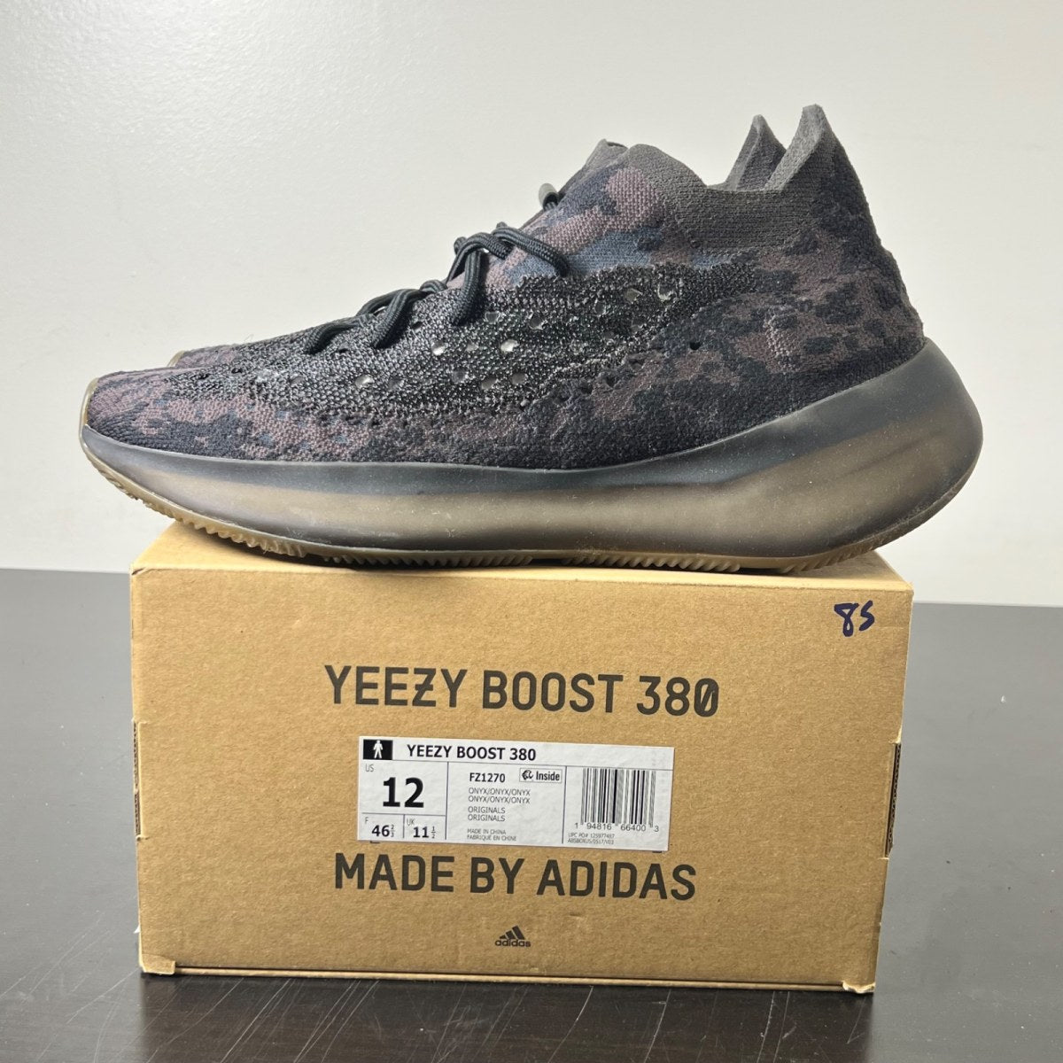 adidas Yeezy Boost 380 Onyx 12 (Lightly Worn Pre-Owned)adidasOnyx/Onyx/Onyx - Image 3