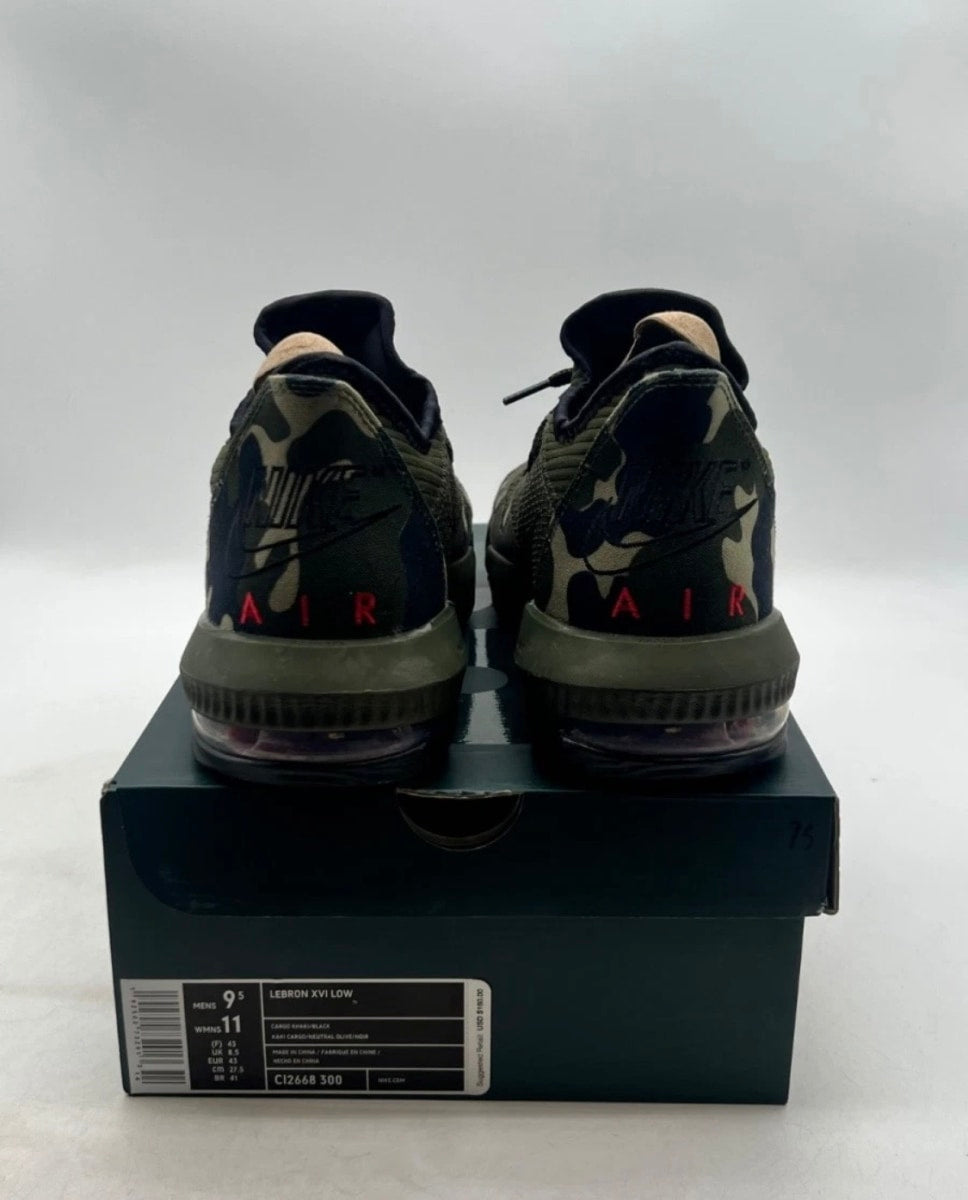 Nike LeBron 16 Low Camo 9.5 (Lightly Worn Pre-Owned)NikeCargo Khaki/Black-Neutral Olive - Image 3