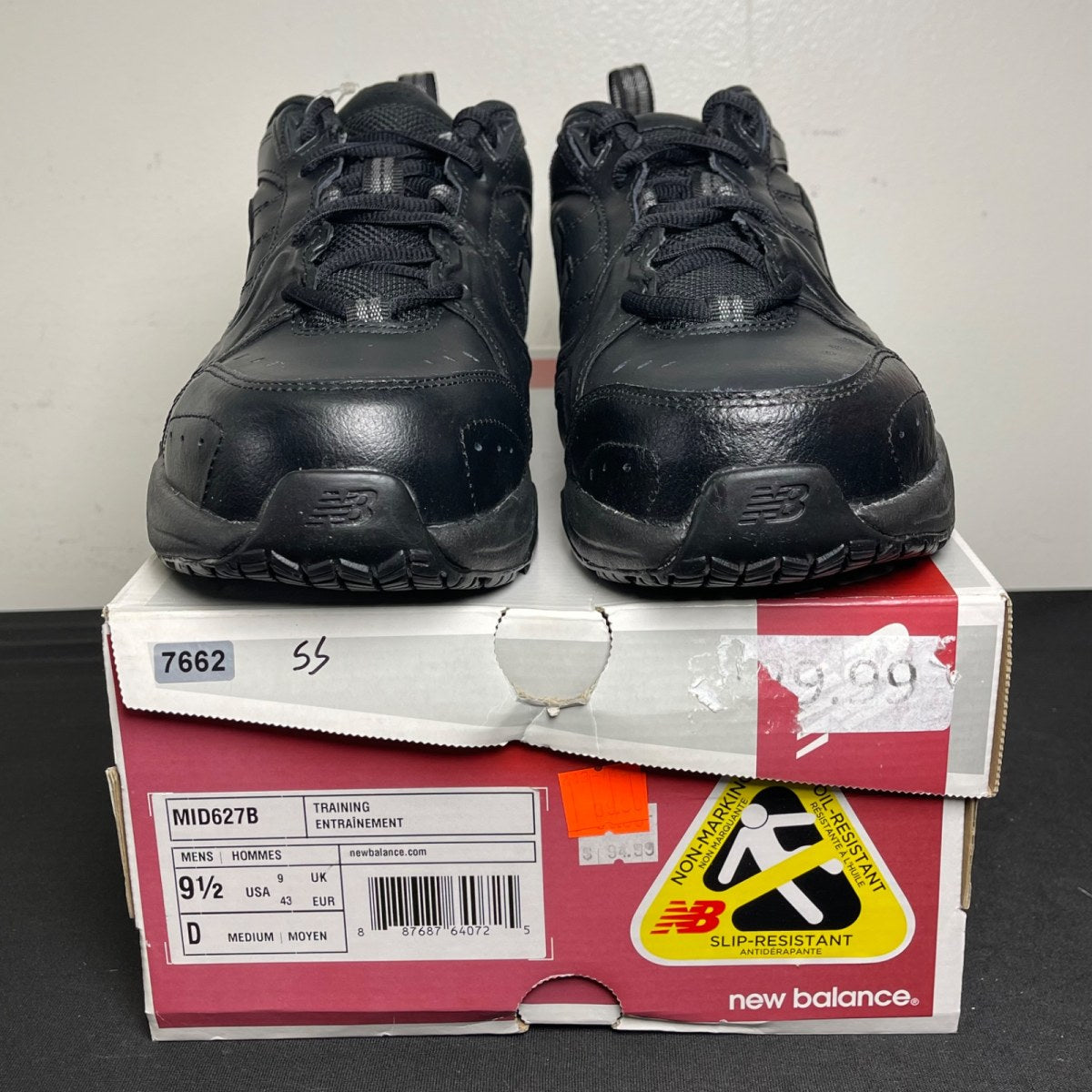 New Balance Steel Toe 627 Leather 'Triple Black' (Size 9.5) - Image 2