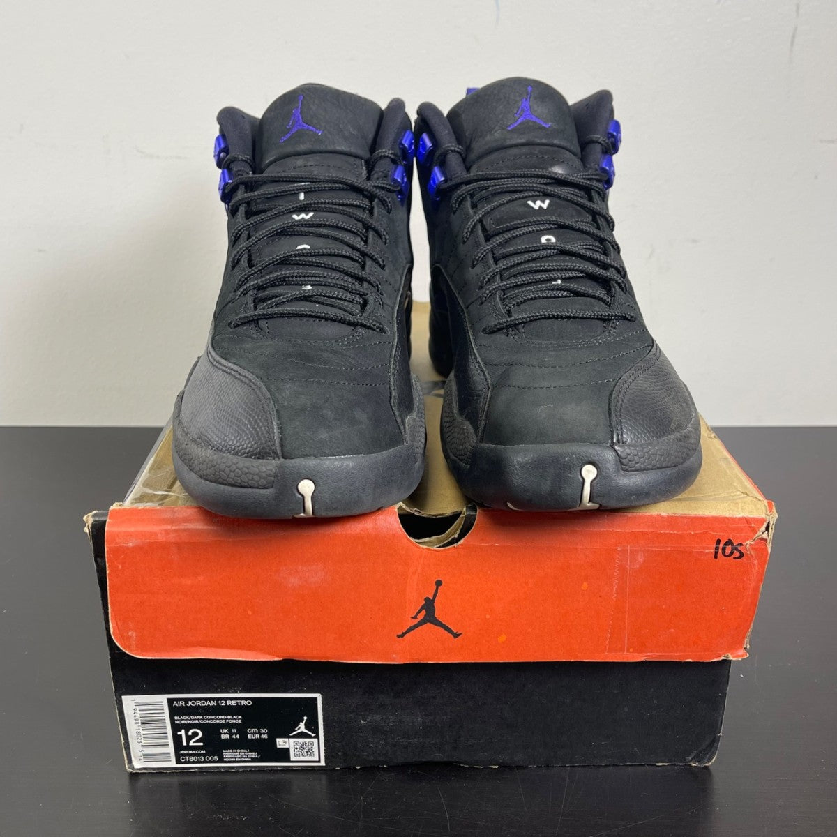 Jordan 12 Retro Black Dark Concord 12 (Moderately Worn Pre-Owned)JordanBlack/Black-Dark Concord - Image 2