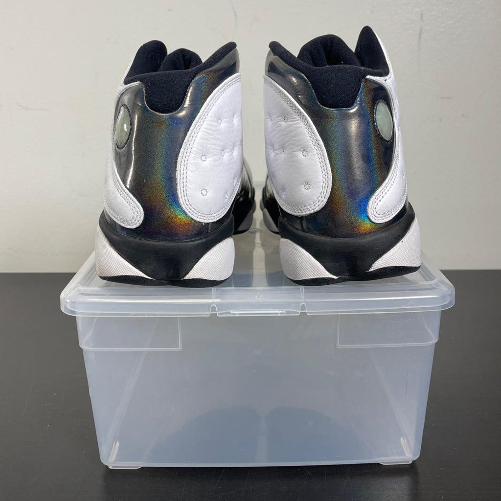 Jordan 13 Retro Barons Hologram 10 (Moderately Worn Pre-Owned)JordanWhite/Tropical Teal-Black-Wolf Grey - Image 4