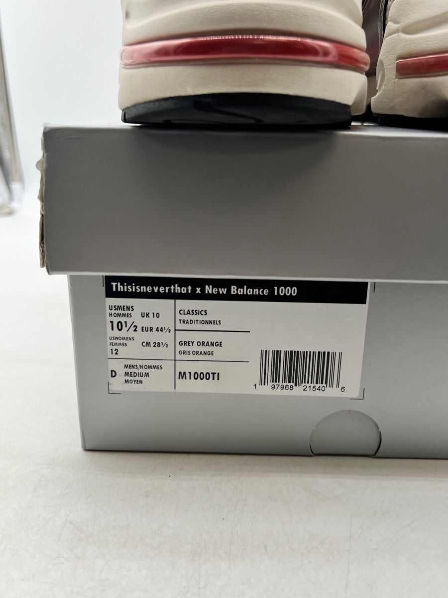 New Balance 1000 thisisneverthat Metallic Silver Red 10.5 (Lightly Worn Pre-Owned)New BalanceMetallic Silver/Red - Image 4