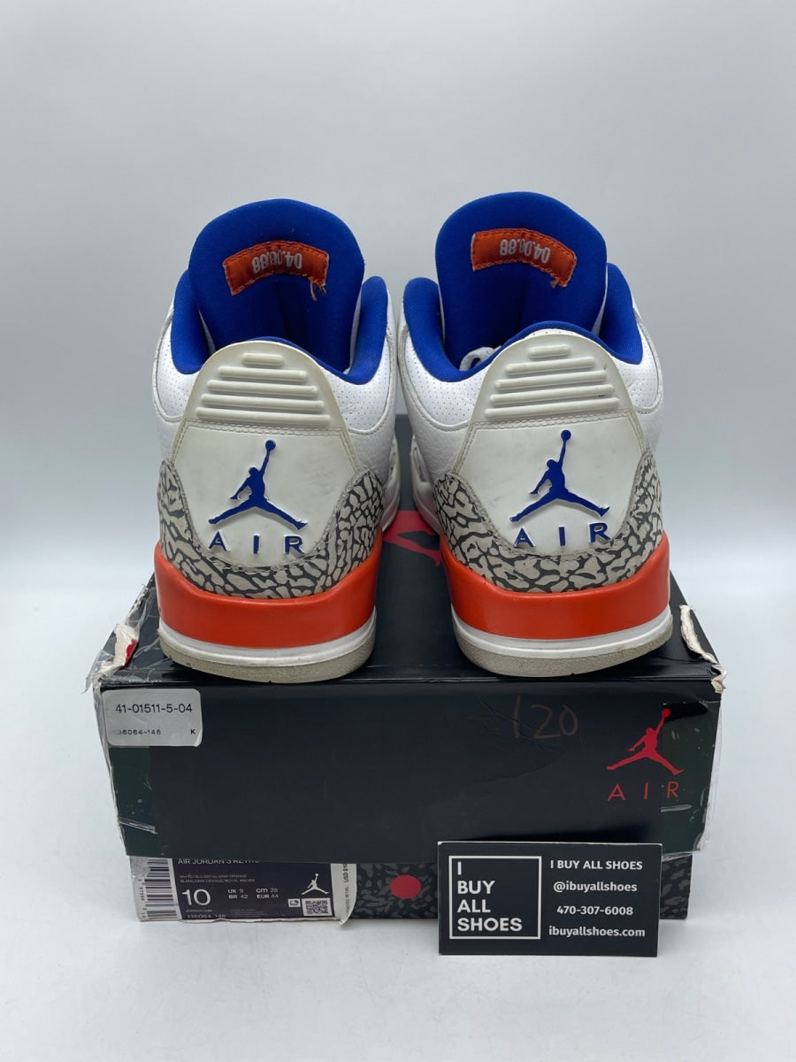 Jordan 3 Retro Knicks 10 (Moderately Worn Pre-Owned) - Image 3