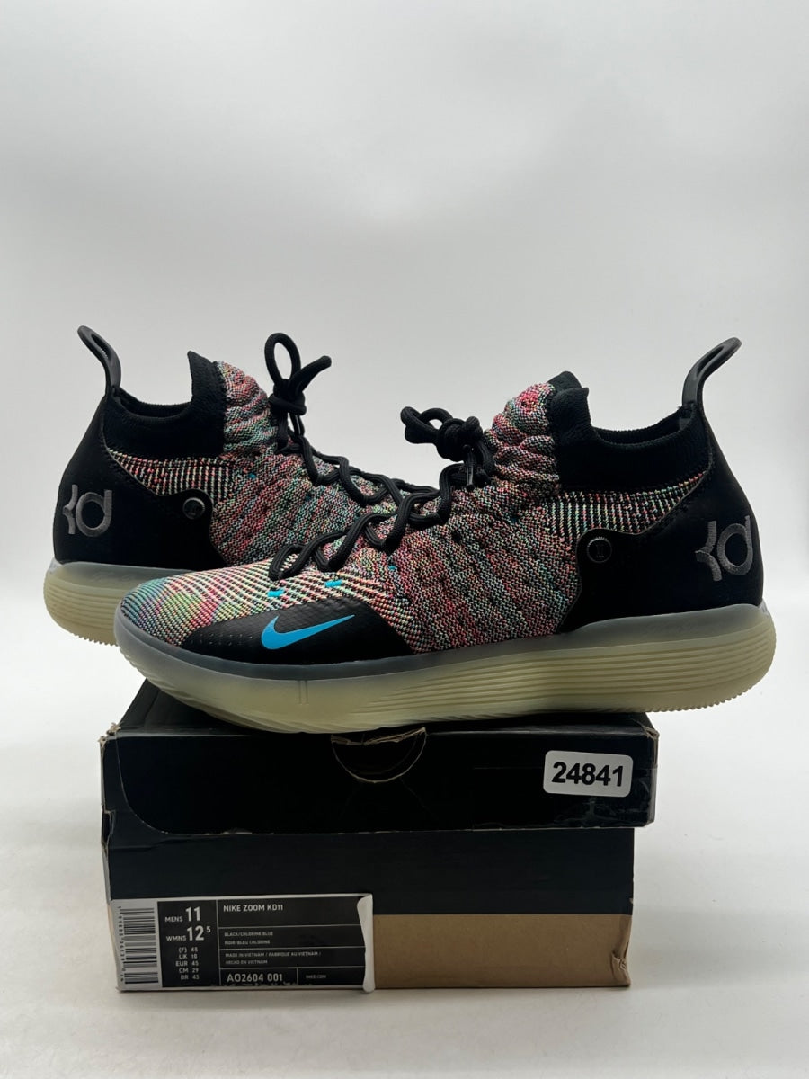 Nike KD 11 Multi-Color 11 (Lightly Worn Pre-Owned)NikeBlack/Chlorine Blue-Persian Violet - Image 1