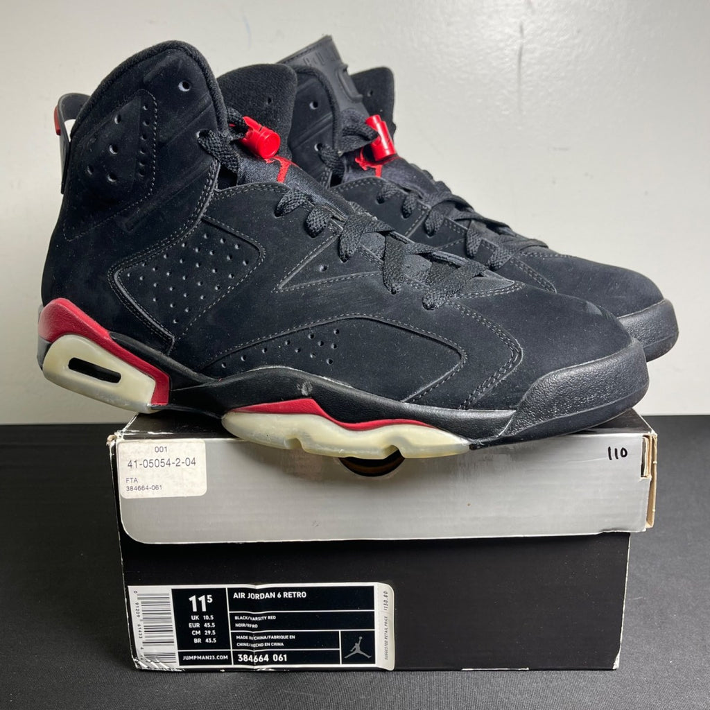 Jordan 6 Retro Black Varsity Red (2010) (Size 11.5) - Image 1