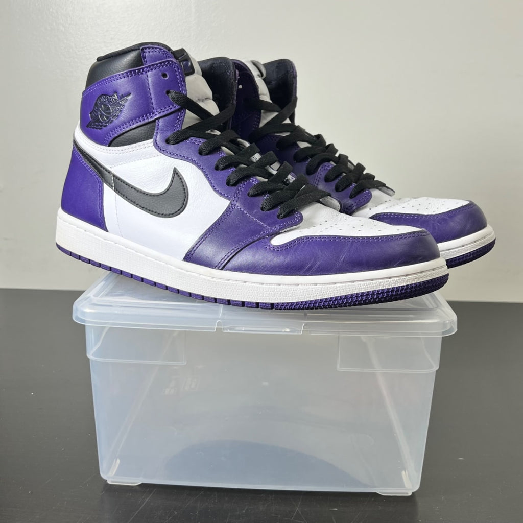 Jordan 1 Retro High Court Purple White 13 (Lightly Worn Pre-Owned)JordanCourt Purple/White-Black - Image 1