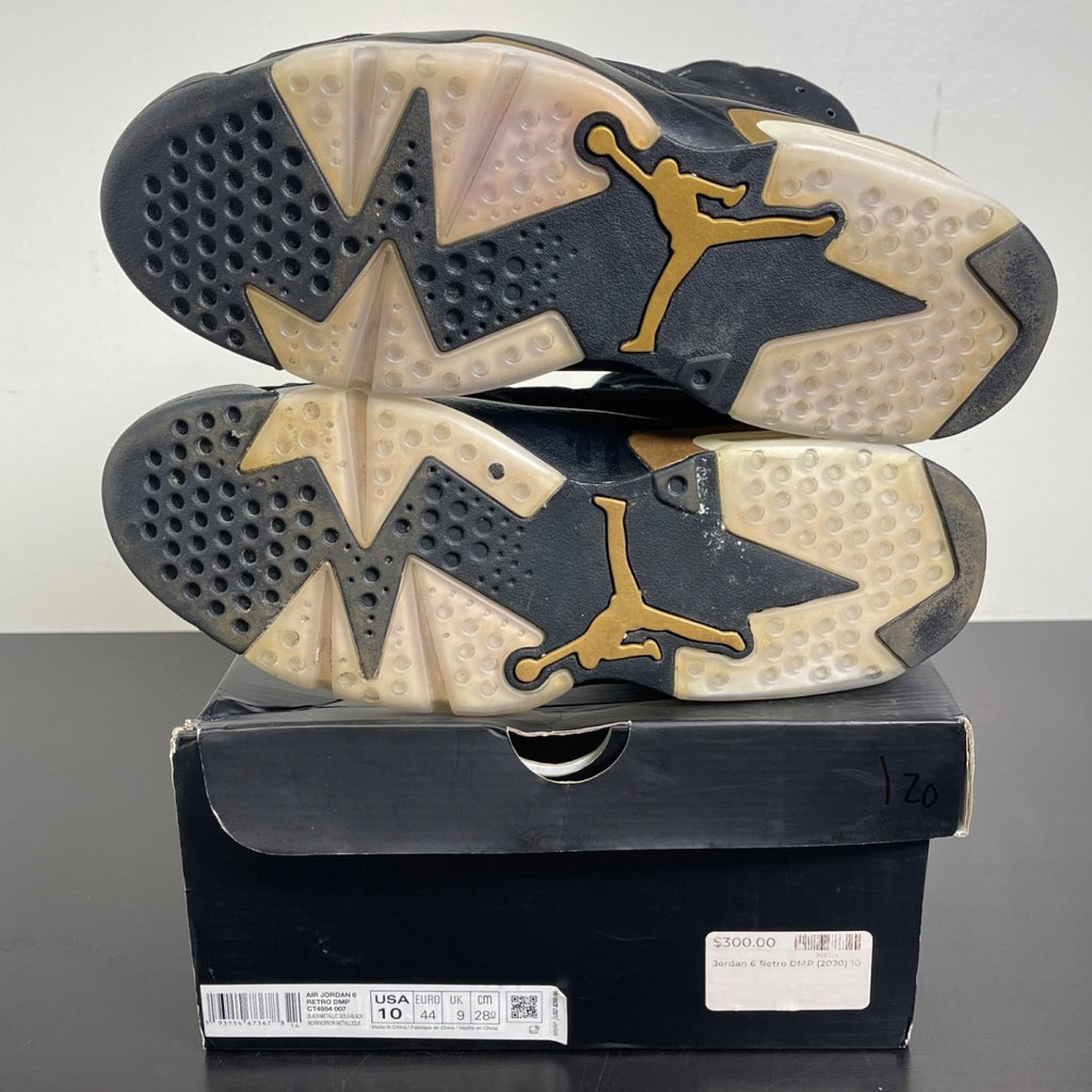 Jordan 6 Retro DMP (2020) 10 (Moderately Worn Pre-Owned)JordanBlack/Metallic Gold - Image 5