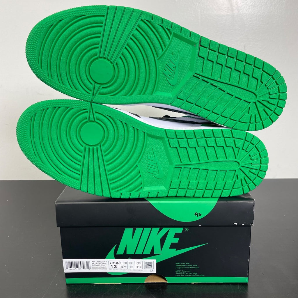 Jordan 1 Retro High OG Lucky Green 13 (Moderately Worn Pre-Owned)JordanBlack/Lucky Green-White - Image 5