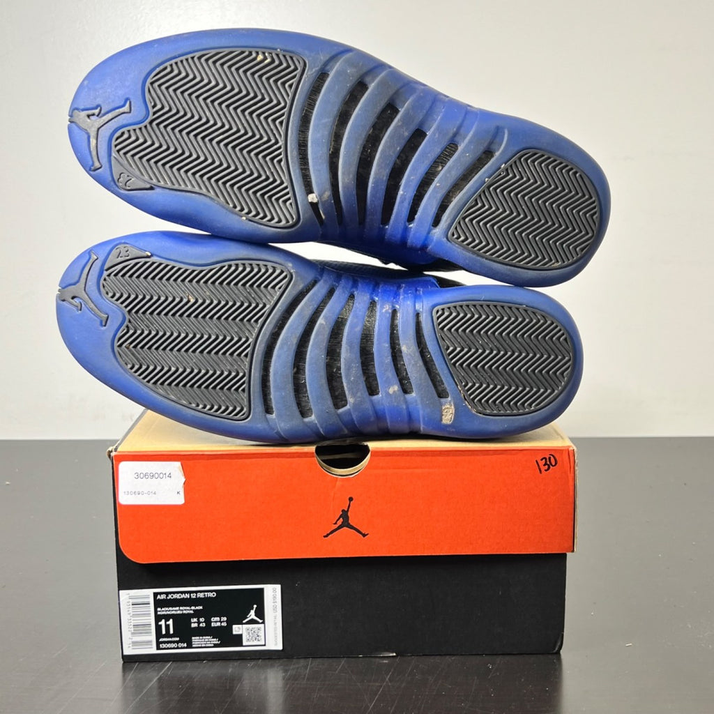 Jordan 12 Retro Black Game Royal 11 (Lightly Worn Pre-Owned)JordanBlack/Game Royal-Black - Image 6