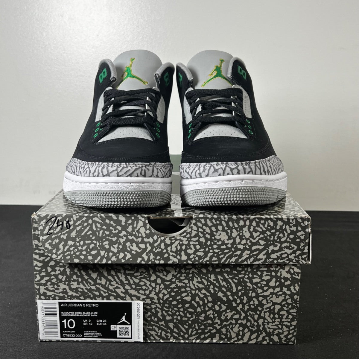 Jordan 3 Retro Pine Green (Size 10) - Image 2