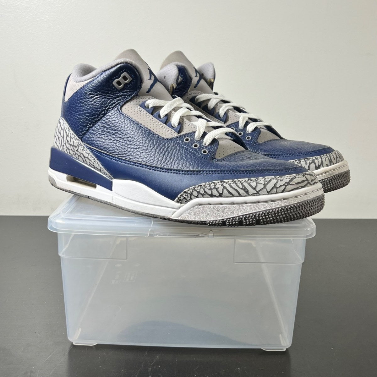 Jordan 3 Retro Georgetown (2021) 11.5 (Lightly Worn Pre-Owned)JordanMidnight Navy/Cement Grey-White - Image 1