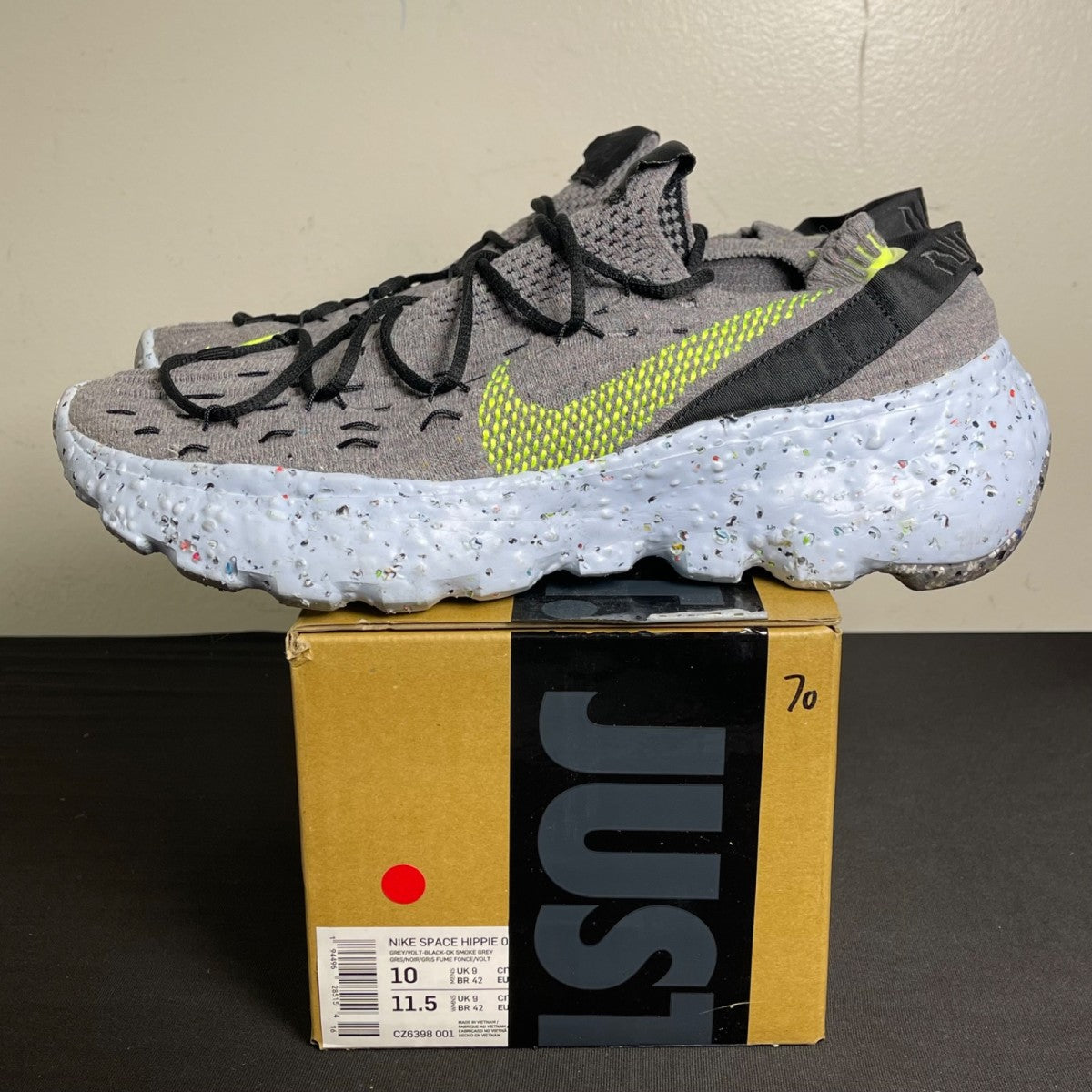 Nike Space Hippie 04 Grey Volt (Size 10) - Image 3