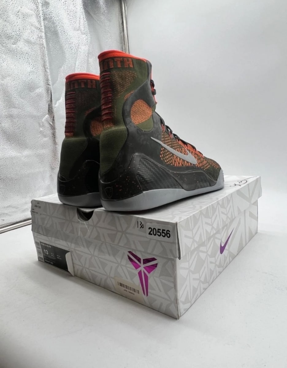 Nike Kobe 9 Elite Sequoia 13 (Lightly Worn Pre-Owned)NikeSequoia/Rough Green-Hyper Crimson-Reflect Silver - Image 3